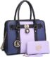 Dasein Women Ladies Handbags Purses Top Handle Satchel Tote Work Bag Shoulder Hobo Bag with Wallet Set 2pcs