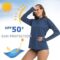 KEFITEVD Women’s Long Sleeve UPF 50+ Performance Shirts Sun Protection Shirt with Hood for Hiking,Camping,Fishing,Running