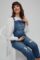 Motherhood Maternity Women’s Side Panel Skinny Ankle Length Denim Jean Overalls for Pregnant Women Indigo Blue