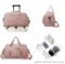 Travel Bag for Women, Carry on Bag Expandable Weekend Bag, Overnight Duffel with Luggage Sleeve Maternity Bag for Hospital (Plus Pink)