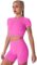 IMEKIS Women’s Yoga Outfit Seamless Workout Set High Waist Exercise Shorts Pants with Sport Crop Top Bra 2PCS Gym Tracksuits