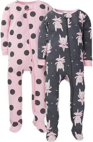 Gerber Baby Girls’ 2-Pack Footed Pajamas