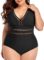 Daci Women Plus Size One Piece Swimsuits Sexy V Neck Backless Bathing Suit