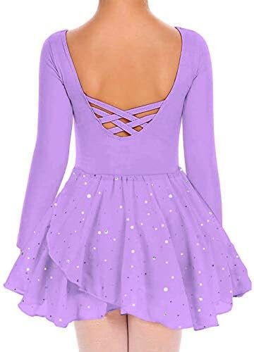 Move Dance Girls Dance Leotards Long/Ruffle Sleeve Ballet Outfits Clothes Tutu Dress for 3-9 Years