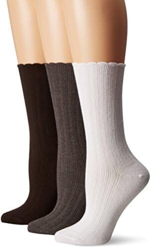 No nonsense Women’s Scallop Pointelle Crew Sock