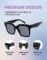 zeroUV Polarized Women Sunglasses, Square UV400 Protection Sun Glasses, Boho Large Vintage Lens, Trendy Bold Retro Classic