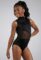 Balera Leotard Girls One Piece for Dance Asymmetrical Power Mesh with Keyhole