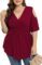 TIANZHU Plus Size Tops for Women Sexy Empire Waist Dressy Short Sleeve Shirts with Cold Shoulder Detail
