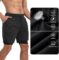 KLINNFENR Mens 2 in 1 Gym Running Shorts 7 inch Athletic Workout Clothes for Men Quick-Dry Shorts with Zipper Pockets