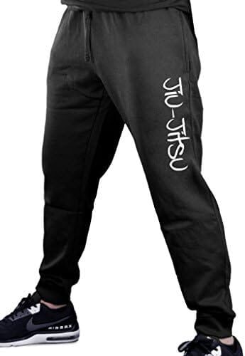 Interstate Apparel Graffiti Jiu Jitsu V184 Men’s Black Fleece Gym Jogger Sweatpants