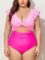 Eomenie Women’s Plus Size One Piece Swimsuits Tummy Control V Neck Cutout Bathing Suit Twist Front Ruffle Swimwear