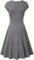 WIWIQS Women Vintage Women’s Deep V Neck Casual Cross Wrap Flared Midi Dress