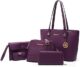 Soperwillton Women’s Handbag Set: Wallet Tote Bag, Shoulder Bags, Top Handle Satchel, and 5pcs Purse