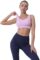 Double Couple Sports Bras for Women Padded High Impact Seamless Criss Cross Back Tops Gym Activewear Bra