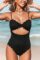 CUPSHE Women’s One Piece Swimsuit Sexy Black Cutout Scallop Trim Bathing Suit