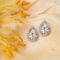 A+O Wedding Bridesmaid Jewelry Gift – Pear Teardrop Stud Post or Clip on Earrings in Gold, Rose Gold, Silver