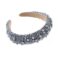 Pearl Headbands for Women Girls Jeweled Beaded Headband Thick Padded Fashion Bridal Headband Wedding Birthday Hair Accessories Gray