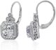 Amazon Collection Platinum or Gold-Plated Sterling Silver Infinite Elements Zirconia Asscher-Cut Antique Drop Earrings