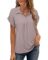 Messic Womens Short Sleeve Blouses Collared V Neck Shirts Chiffon Summer Business Casual Tops