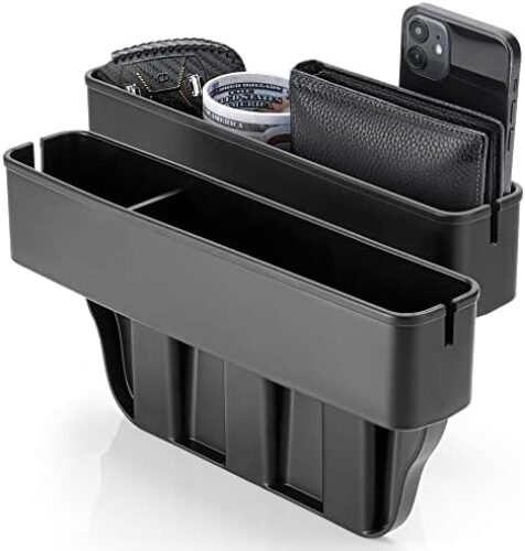 Paffenery Car Seat Gap Filler Organizer Storage Box for Car Seat Organizer Between Seats, Car Organizers and Storage Front Seat Gap, 2 Pack Universal Fit