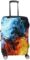 WOEZKEX Red And Blue Fire Luggage Cover Washable Travel Gear Cover 18/24/28/32 Inch Suitcase Protective Cover