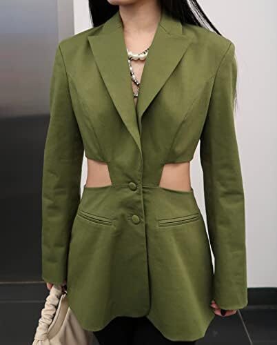 The Drop Signature Women’s Avocado Cutout Blazer on @jennylinnnn