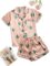 SweatyRocks Women’s Short Sleeve Sleepwear Button Down Satin 2 Piece Pajama Set