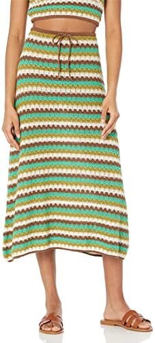 The Drop Women’s Lyra Multi Color Crochet Midi Skirt