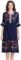 Shineflow Women’s Short Sleeve Mexican Embroidered Floral Pleated Midi A-line Cocktail Dress