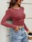 SimpleFun Women’s Long Sleeve Crop Top Ribbed Knit Slim Fitted Shirts Crewneck Casual Y2K Basic Tees