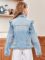 Meikulo Girls Jean Jacket Kids Denim Jackets Cute Ruffle Hem Outerwear Coats 4-12 Years