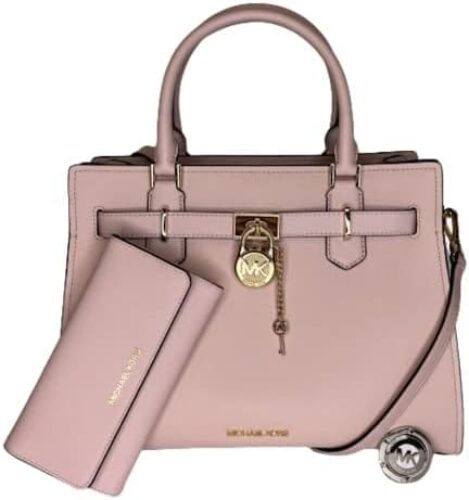 MICHAEL Michael Kors Hamilton MD Satchel bundled with Trifold Wallet and Purse Hook