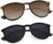 ANDOILT Vintage Polarized Sunglasses for Women Men UV Protection Retro Round Mirrored Lens