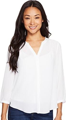 NYDJ Women’s Petite Size 3/4 Sleeve Pintuck Blouse