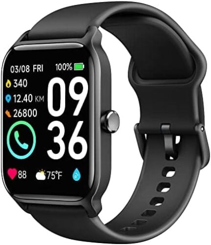 Smart Watch for Men(Answer/Make Call),Alexa Built-in,1.8″Fitness Tracker with Heart Rate Sleep SpO2 Monitor,100+Sport Mode,5ATM Waterproof,Activity Trackers and Smartwatches for iOS and Android Phones