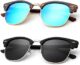 KALIYADI Polarized Sunglasses for Men and Women Semi-Rimless Frame Driving Sun glasses UV Blocking