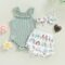 Engofs Newborn Baby Girl Summer Clothes Boho Infant Sleeveless Romper Bodysuit Shorts Headband 3Pcs Outfits