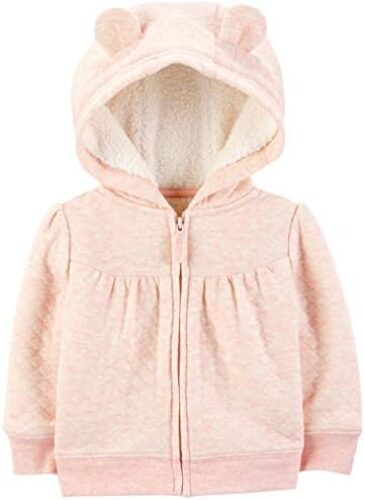 Simple Joys by Carter’s Unisex Babies’ Hooded Sweater Jacket with Sherpa Lining