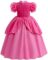Princess Peach Costume Dress Girls Kids Super Brother Cosplay with Wig Crown Earring Gloves Halloween Costume Birthday
