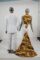 XIAOHUAGUA African Couple Wedding Dresses Mens Long Shirts Suit Womens Stand Collar Maxi Skirts White