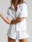 Women’s 2 Piece Outfits Track Suits Matching Sets Loungewear for Vacation Button Down Shirt and Shorts Set