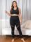 Plus Size Capri Leggings for Women with Pockets L-5X Workout Leggings Black Mesh Yoga Pants High Waisted Tummy Control