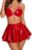 Avidlove Cosplay Lingerie for Women 4pack Leather Lingerie Set Latex Role Playing Costume Bunny Outfit with Chain and Skirt