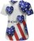 4Th of July Scrub Tops Women Stretchy V-Neck Nurse Uniforms Workwear Patriotic Print Short Sleeve Tunic Blouse Pocket