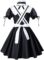 Anime French Maid Apron Lolita Fancy Dress Cosplay Costume Furry Cat Ear Gloves Socks Set(M)