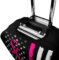 Travel Luggage Cover Suitcase Protector (Breast Cancer Awareness Ribbon American Flag Black)
