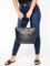 GUESS Womnes Logo Debossed Medium Tote Bag Handbag & Wallet Set – Black