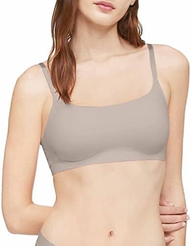 Calvin Klein Women’s Invisibles Comfort Seamless Adjustable Skinny Strap Bralette Bra