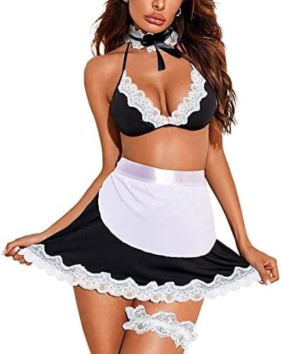 Avidlove Sexy Maid Lingerie for Women Roleplay Lingerie Cosplay Lingerie Set Sexy Christmas Costumes