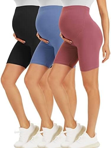 BONVIGOR Maternity Shorts Over The Belly Biker Workout Yoga Active Athletic Pregnancy Short Pants Lounge Pajama
